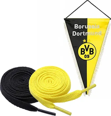 Produktbild von Borussia Dortmund BVB Seidenwimpel + 2 Paar Fan-Schnürsenkel 2# 5#
