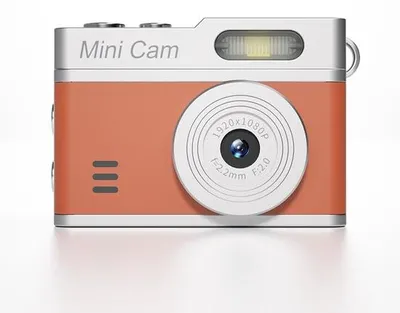 Produktbild von Mini Digitale 1080P HD Kompaktkamera mit 0,96" Display - 12MP Retrokamera mit LED-Beleuchtung & kreativen Filtern - kleine Reisekamera für Studenten und Abenteurer in Braun