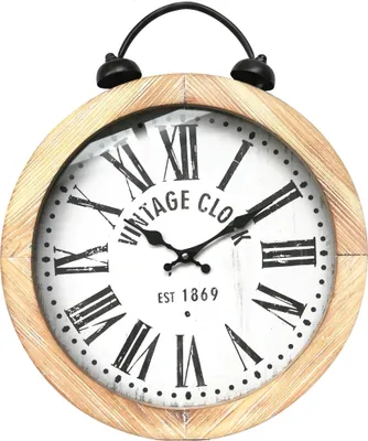 Produktbild von Mucola zegar ścienny dekoracyjny zegar 40CM drewno metal analogowy motyw zegar salon kuchnia zegar vintage shabby chic zegar kwarcowy zegar biurowy zegar wiszący cichy
