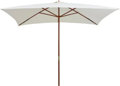 Produktbild von Sonnenschirm 200x300 cm Holzmast Cremeweiß