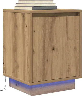 Obrázek produktu pro vidaXL Noční stolek s LED osvětlením Artisan dub 38x34x50 cm