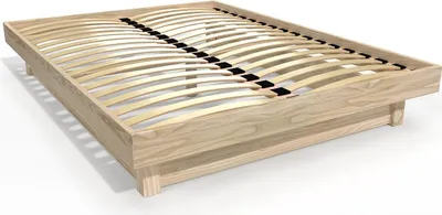 Produktbild von Plattformbett 140x190 aus Massivholz - Roh (ohne Lack)