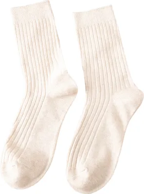 Produktbild von Paar Damensocken, mittelhoher Schaft, geruchsneutral, japanischer Stil, einfarbig, hohe Elastizität, rutschfest, atmungsaktiv, weich, schweißabsorbierend, einlaufsicher, Sport-Baumwollsocken