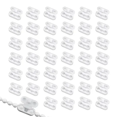 Produktbild von 40 Stück Kettenverbinder für Rollos und vertikale Jalousien – Kunststoff, weiß