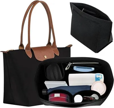 Produktbild von Famanu Handtaschen Organizer mit mehreren Fächern - Schwarz - Großformat - Aus nachhaltigem Material