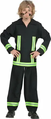 Produktbild von WIDMANN Kinderkostüm Feuerwehrmann schwarz Größe 140 / 8-10 Jahre