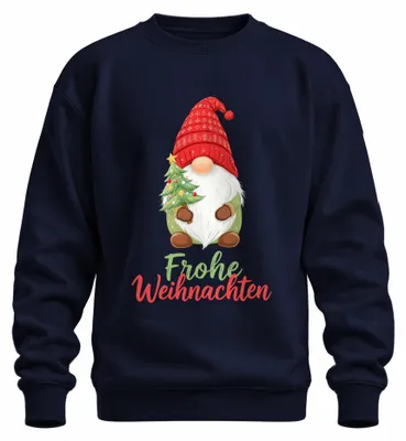 Zdjęcie produktu dla Merry Christmas Gnome Christmas Gnome Christmas Tree Cute Uni  Sweatshirt Pullover, Navy, S