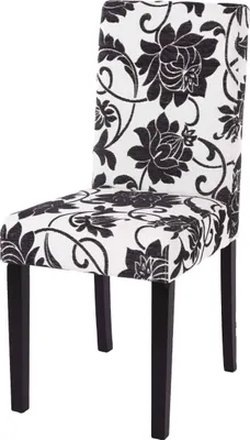Obrázek produktu pro Jídelní židle Littau, kuchyňská židle židle, látka/textil žakárová černá, tmavé nohy