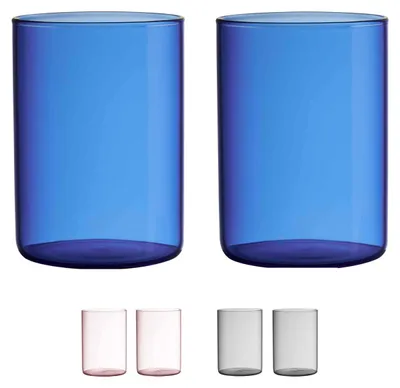 Trinkgläser-Set mit 2, 350 ml, Borosilikatglas, bunt, spülmaschinenfest