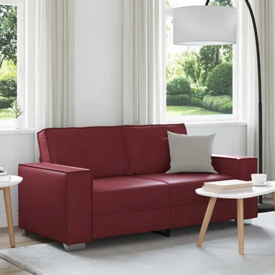 Image de Canapé deux places vidaXL, rouge vin, 180 cm, similicuir