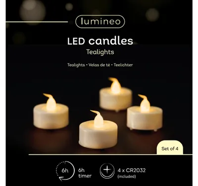Produktbild von LED Teelicht plastik Dauerbetrieb BO indoor Ø 3.6cm H.3.6cmwhite/flame