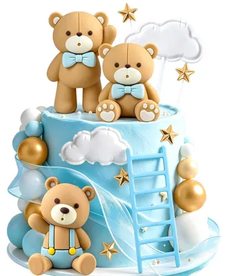 Blaue Bären Torten Dekoration für Babyparty