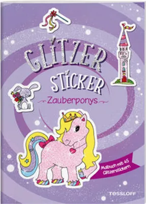 Produktbild von Glitzer-Sticker Malbuch. Zauberponys