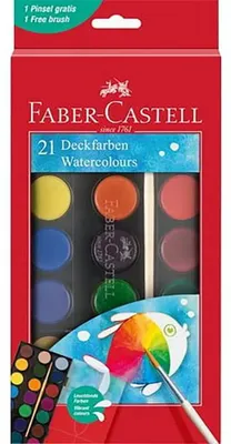 Produktbild von Faber Castell FC-125027 Aquarellkasten 21 Farben + 2 Pinsel
