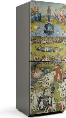 Produktbild von Boschs Garten der Lüste – Magnetische Kühlschrank Abdeckung – Dekorfolie magnetisch Küche – Kühlschrank Magnet Deko – selbstklebende Magnettafel – Magnetfolie für Kühlschranktür – 70x190 cm