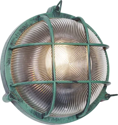 Produktbild von Qazqa Modern, Industrial außen Wandleuchte, Außenlampe, Wandlampe für den Garten - Nautica - Grün, max. 15W, Geeignet für LED, 11cm, IP44, R