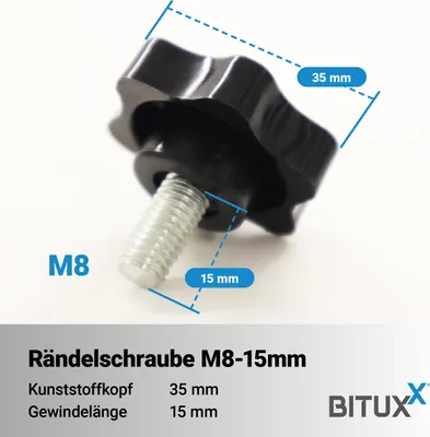 Produktbild von Bituxx Rändelschraube Feststellschraube M8 x 15 mm MS-19663