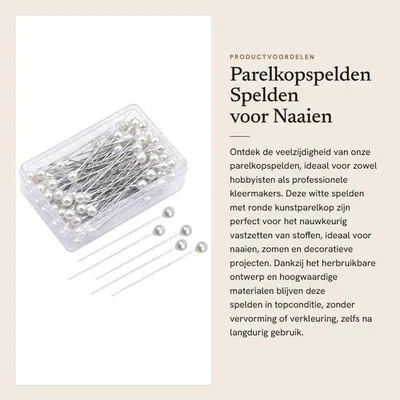 Produktbild von Stecknadeln mit Perlenkopf - Wiederverwendbar - Weiß