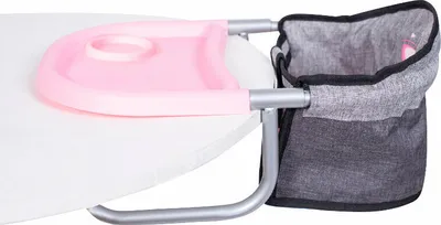 Produktbild von Bayer Design 65833AA Puppentischsitz mit integriertem Esstablett, Sitz für Puppen, Puppenzubehör, jeans-grau