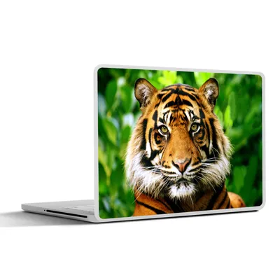 Produktbild von MuchoWow® Laptop Aufkleber Sticker Cover Tiger - Kopf - Wald 32.5x23.5 cm - Sticker für Laptop - Selbstklebend
