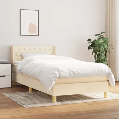 Produktbild von CLORIS Boxspringbett mit Matratze Creme 100x200 cm Stoff 3130494