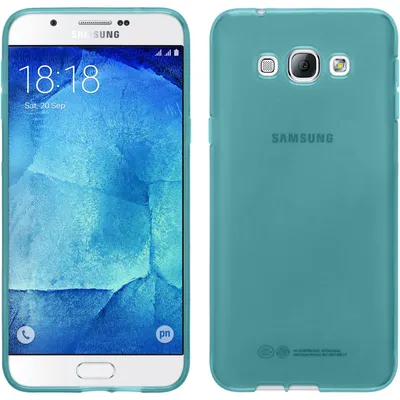 Produktbild von PhoneNatic Case kompatibel mit Samsung Galaxy A8 (2015) - türkis Silikon Hülle transparent + 2 Schutzfolien