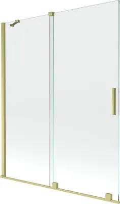 Zdjęcie produktu dla Mexen Velar Parawan Wanny 2-skrzydłowy 140x150, Transparent, Złoty