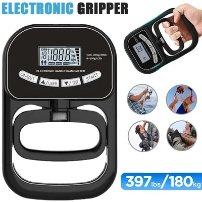 Produktbild von Digitaler Handkraftmesser - Griffkrafttester - LCD-Display - 180 kg - Elektronischer Zähler - Unterarmtraining - Fingerkraft