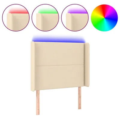 Produktbild von vidaXL LED Kopfteil Creme 103x16x118/128 cm Stoff