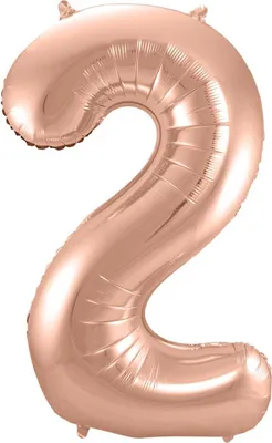 Produktbild von Folienballon Zahl 2 roségold 86cm
