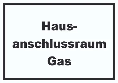 Produktbild von Hausanschlussraum Gas Schild mit Text HAR waagerecht A4 (210x297mm)