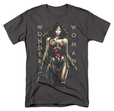 Obrázek produktu pro Tričko s potiskem "Wonder Woman - Armed And Dangerous" pro muže/ženy, uni, krátký rukáv, model TV35615 (velikost 4XL), barva: antracit