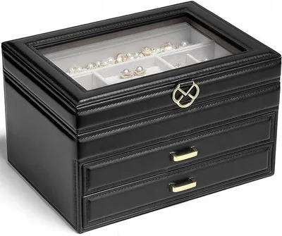 Produktbild von Songmics JBC158B001 Schmuckkasten Organizer 3 Ebenen mit Schubladen