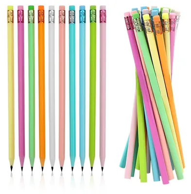 Produktbild von Bleistifte HB Dreikant mit Radiergummi, 60 Stück, Bunt, Ergonomisch, Bruchfest