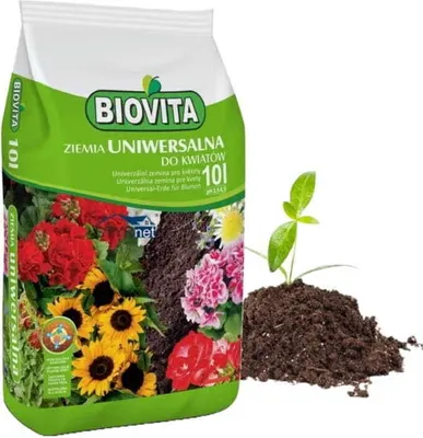 Obrázek produktu pro Univerzální zemina 10L Pro zelené rostliny Květiny Biovita