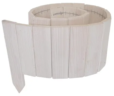 Obrázek produktu pro Dřevěný zahradní plot, 5 ks, 110 x 20 x 10 cm – bílé ohraničení záhonů a cestiček, 550 cm