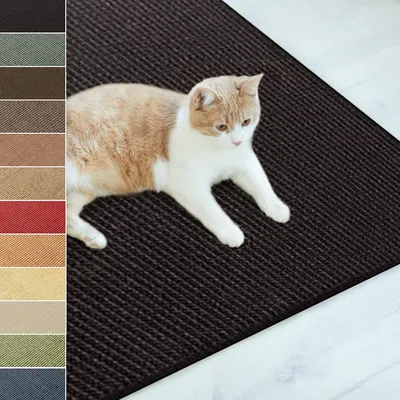 Immagine prodotto di Tappeto tiragraffi in sisal per gatti resistente a molti colori e misure 60 x 80 cm nero