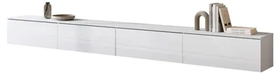 Produktbild von MIRJAN24 TV-Lowboard Detroit D300, Stilvoll TV-Tisch, 4 Türen, Modern Wohnzimmer (Weiß / Weiß Hochglanz)