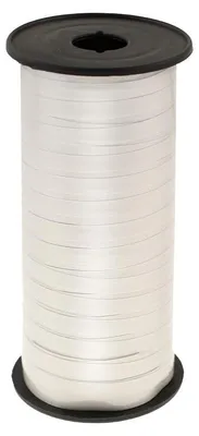 Produktbild von Geschenkband / Ballonband / Polyband / Kräuselband - glänzend silber 92m