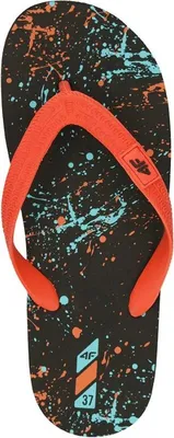 Produktbild von 4F Kinder Flip Flops Muster Schwarz Blau Rot Größe 33