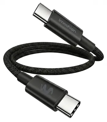 Productafbeelding van imoshion Braided USB-C naar USB-C kabel 100W - 0,25 meter - Zwart