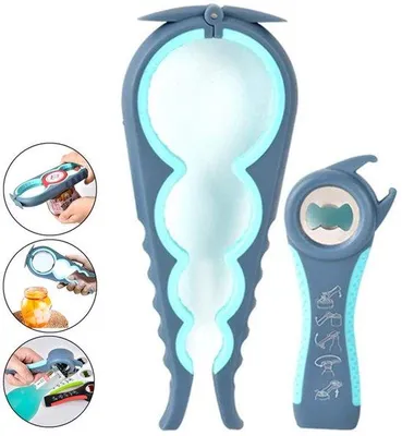 Obrázok produktu pre Sada viacúčelových otváračov Unyqoos® s ergonomickou silikónovou rukoväťou, protišmyková – na fľaše, poháre a skrutkovacie viečka, jednoduché používanie