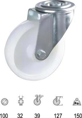 Obrázok produktu pre Nylonové priemyselné kolieska 100 mm