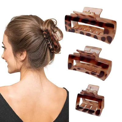 Obrázek produktu pro Kavya Dámské sponky do vlasů s leopardím vzorem Sada 3 velkých S M L