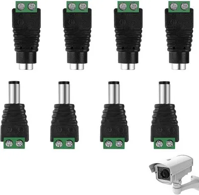 Zdjęcie produktu dla Zasilacz 12 V do kamery wideo i taśm LED, 8 sztuk kabli DC 5,5 mm x 2,1 mm oraz przewodów