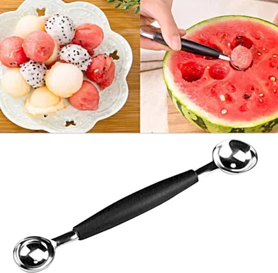 Produktbild von Jumada's – Melonenschaufellöffel – 2-in-1-Melonenschaufel – Melonenschneider – Obstschaufel – Schwarz