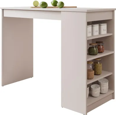 Produktbild von MIRJAN24 Küchentisch Zotino, Praktisch Tisch mit Regal, Stilvoll Tresentisch, Stehtisch (Farbe: Cashmere)
