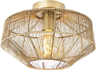 Produktbild von QAZQA - Moderne Deckenleuchte I Deckenlampe I Lampe I Leuchte Messing 30 cm - Bolti I Wohnzimmer I Schlafzimmer - Stahl Rund - LED geeignet E27