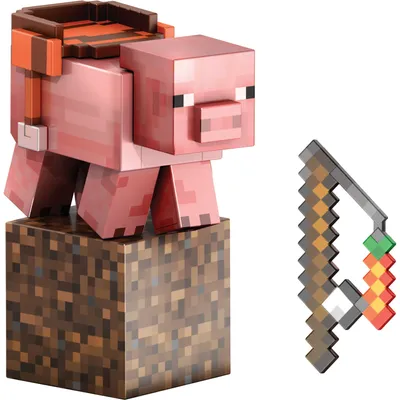 Image de Minecraft Diamond Level Pig (14 cm) - Mattel HTM04 - (Jouets / Figurines)