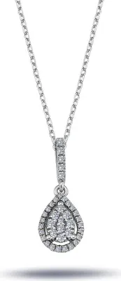 Produktbild von Drop Design Diamant Halskette mit Anhänger Weißgold